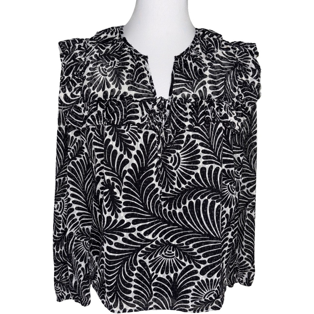 LOFT Floral Monochrome Blouse